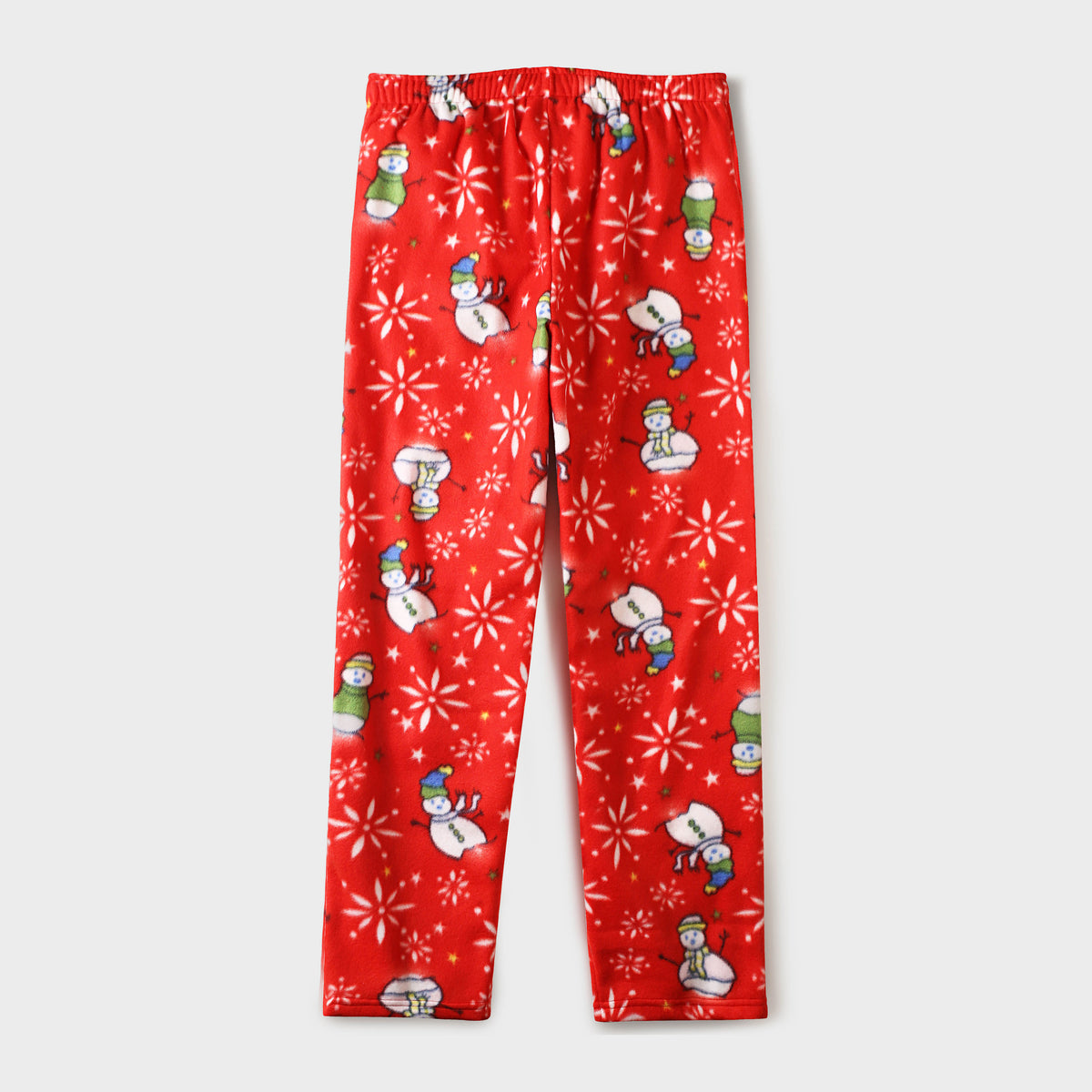 Men’s Snowman Fleece Pajama in pajama pants_mens pajama pants_mens lounge pants_soft pajama pants_pajama bottoms_pj pants_soft lounge pants_family pajama pants_Red Snowman - Hat an