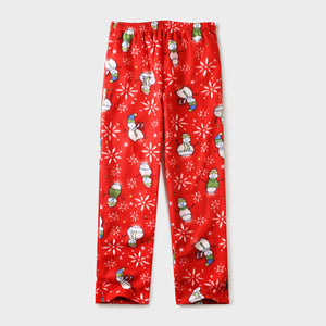 pajama pants_mens pajama pants_mens lounge pants_soft pajama pants_pajama bottoms_pj pants_soft lounge pants_family pajama pants_Red Snowman