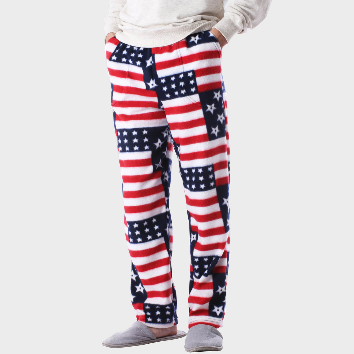 Men’s Printed Flag Pajama in pajama pants_mens pajama pants_mens lounge pants_soft pajama pants_pajama bottoms_pj pants_soft lounge pants_american flag pajamas_American Flag - Hat 
