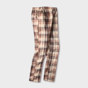 Men's Beige Plaid Fleece Pajama - Pajamas & Sweats