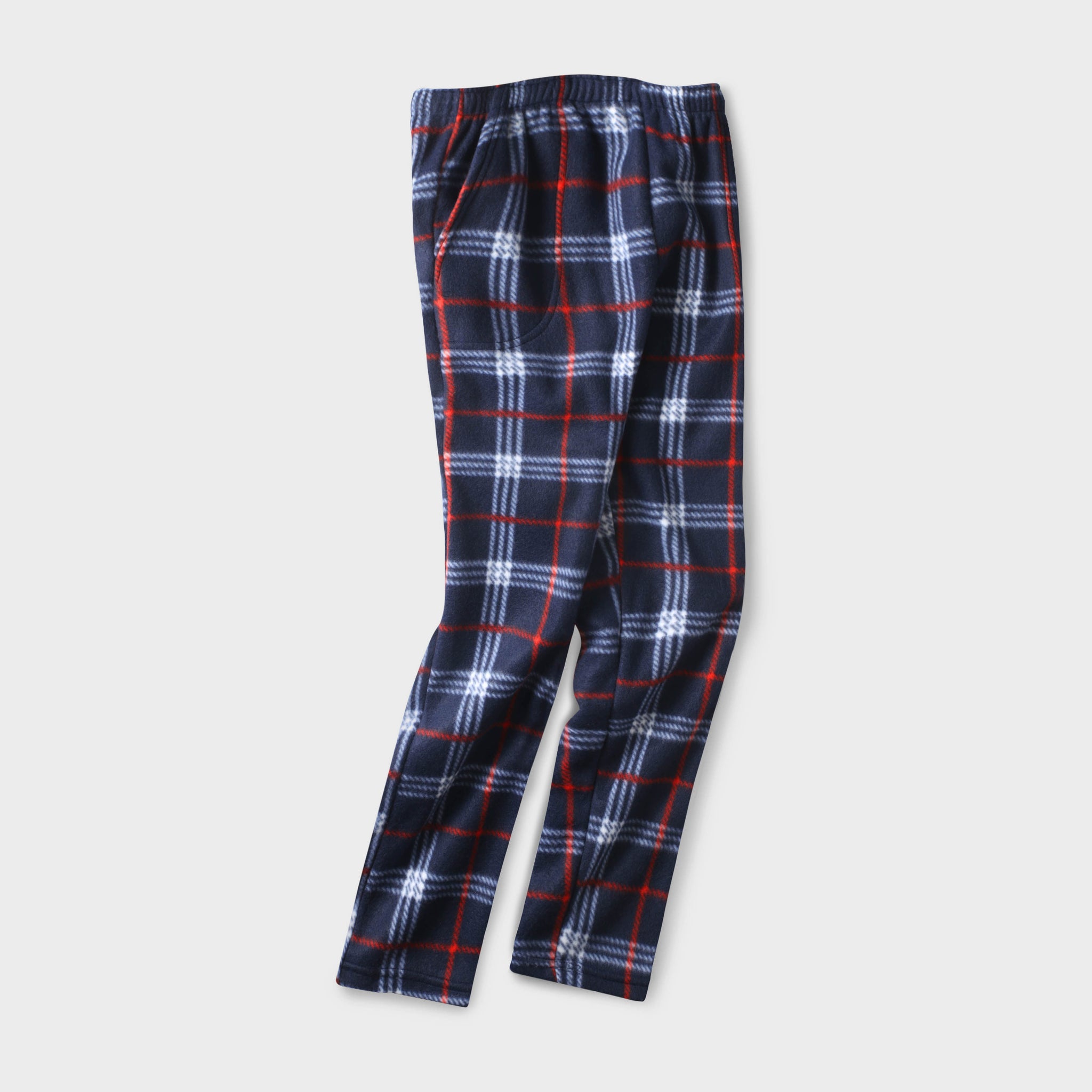 Men's Navy Plaid 2-Piece Thermal & Fleece Pajama Set