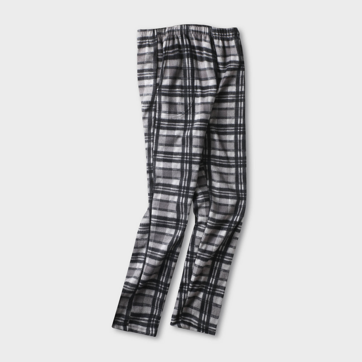 Men’s Plaid Gray Fleece Pajama in pajama pants_mens pajama pants_mens lounge pants_soft pajama pants_pajama bottoms_pj pants_fleece pajama pants_family pajama pants_Gray/Black - Ha