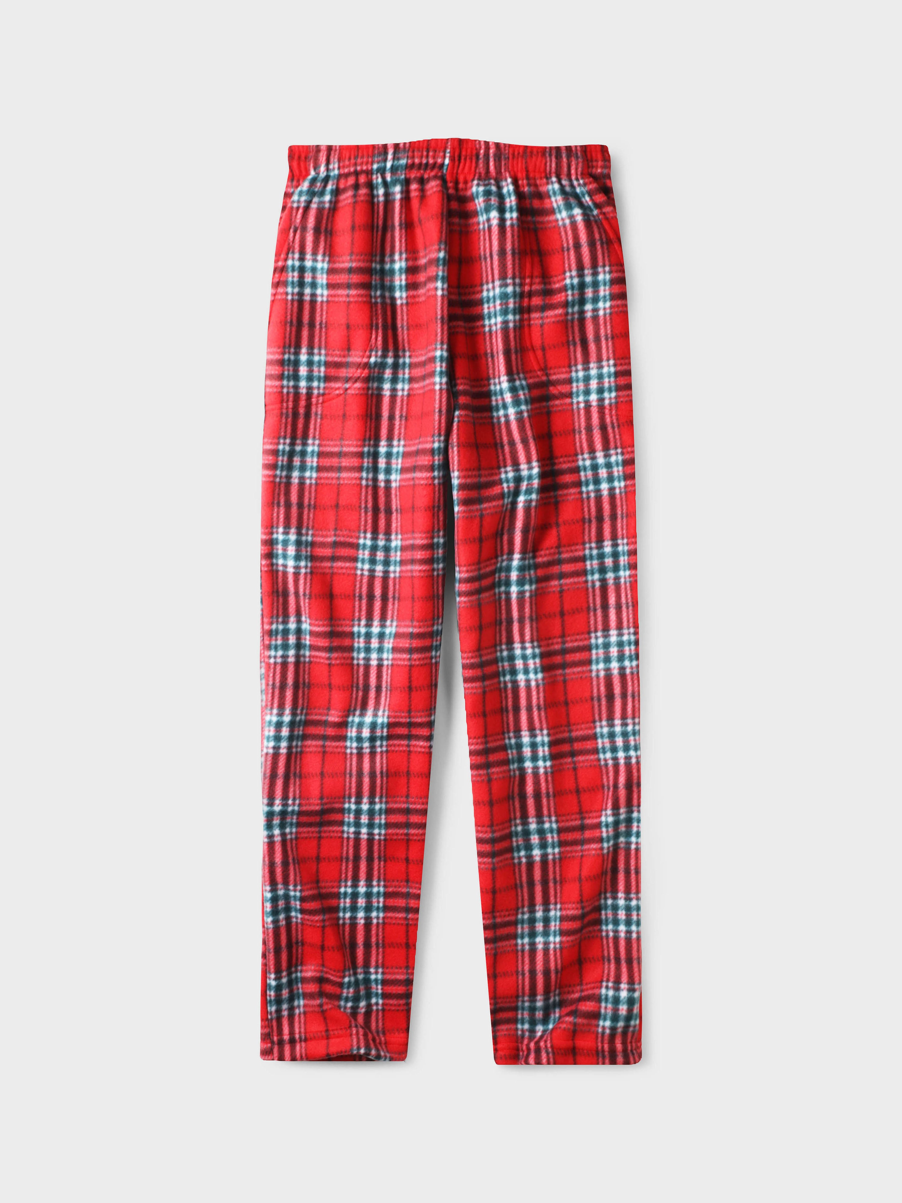Men's Red Plaid Fleece Pajama Pajamas Sweats Hat and Beyond