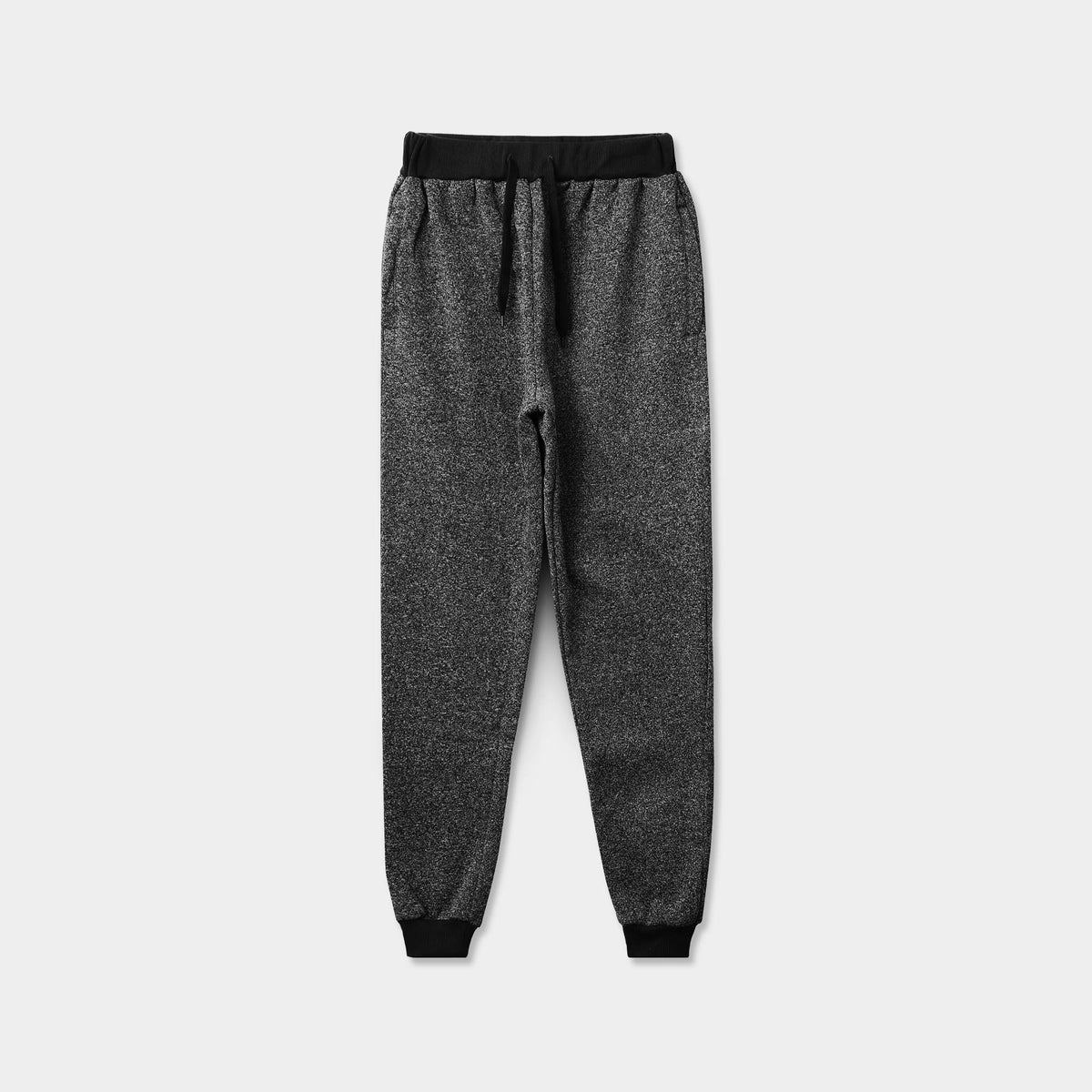 Men’s Melange Joggers in leather jogger_plain jogger_boys joggers_joggers mens_leather sweatpants_best sweatpants_champion sweatpants_champion joggers_Black - Hat and Beyond fleece