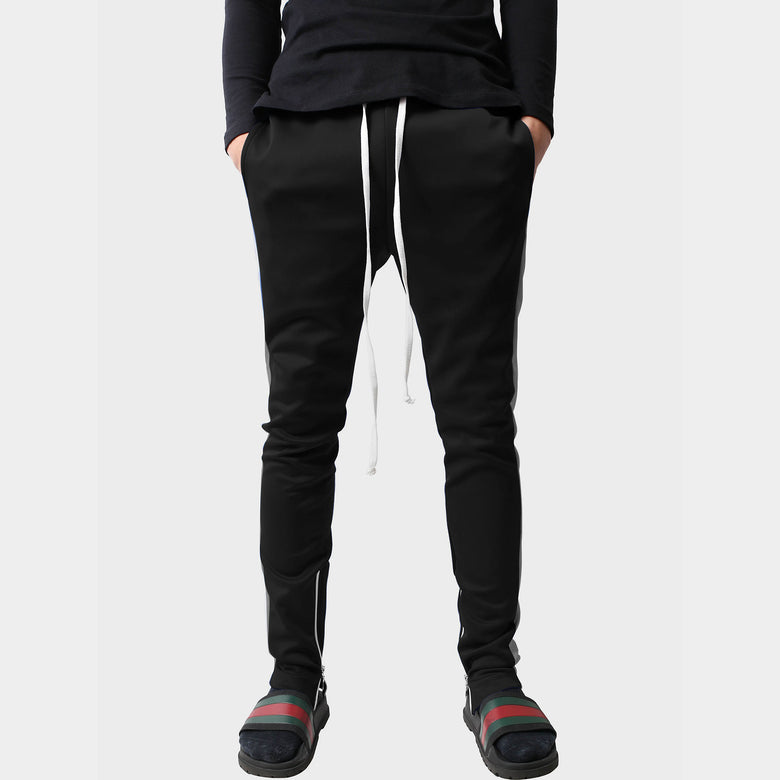 Men’s Two Tone Joggers in jogger_striped joggers_striped sweatpants_velvet joggers mens_sweatpants_side stripe joggers mens_champion sweatpants_champion joggers_mens joggers_Black/