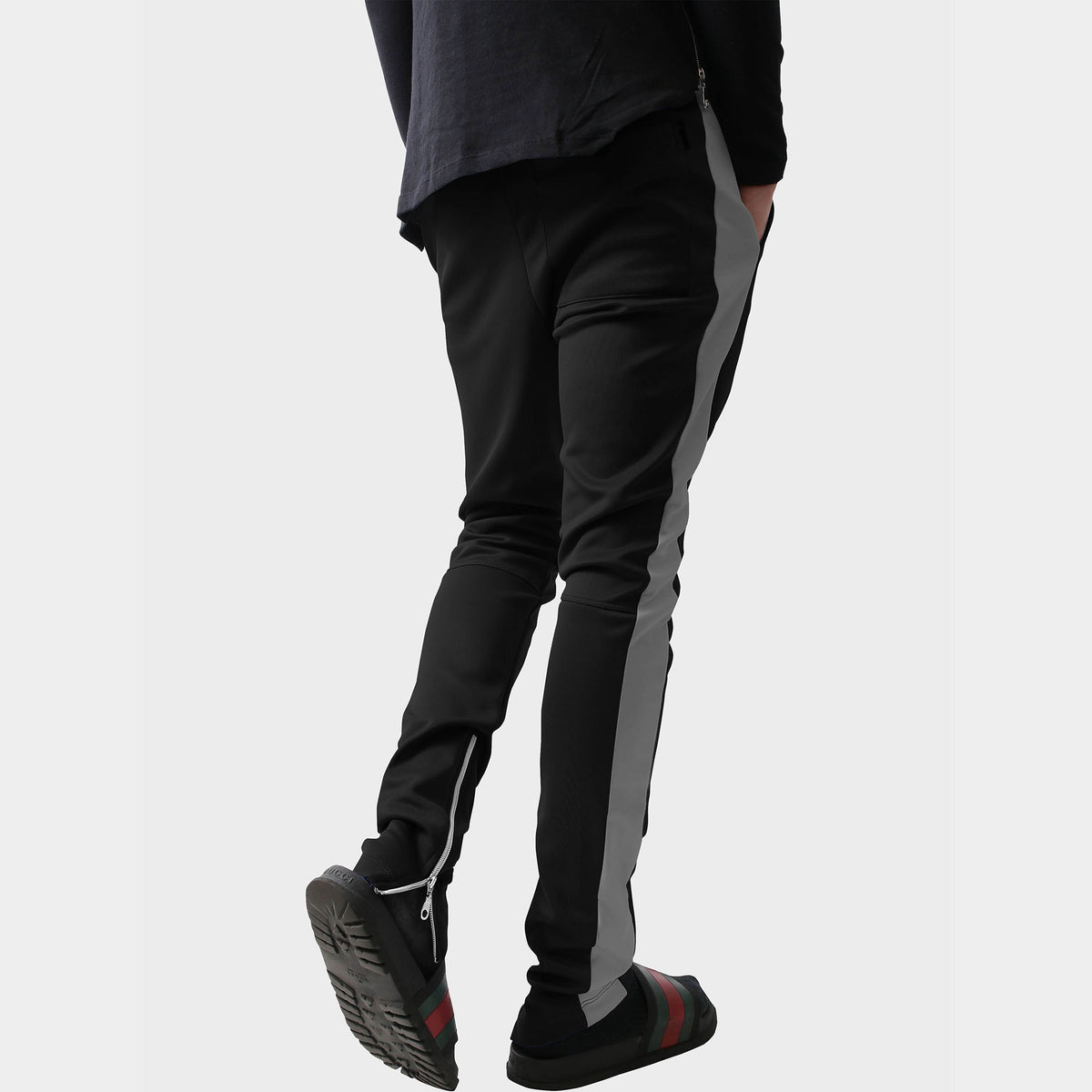 Men’s Two Tone Joggers in jogger_striped joggers_striped sweatpants_velvet joggers mens_sweatpants_side stripe joggers mens_champion sweatpants_champion joggers_mens joggers_Black/