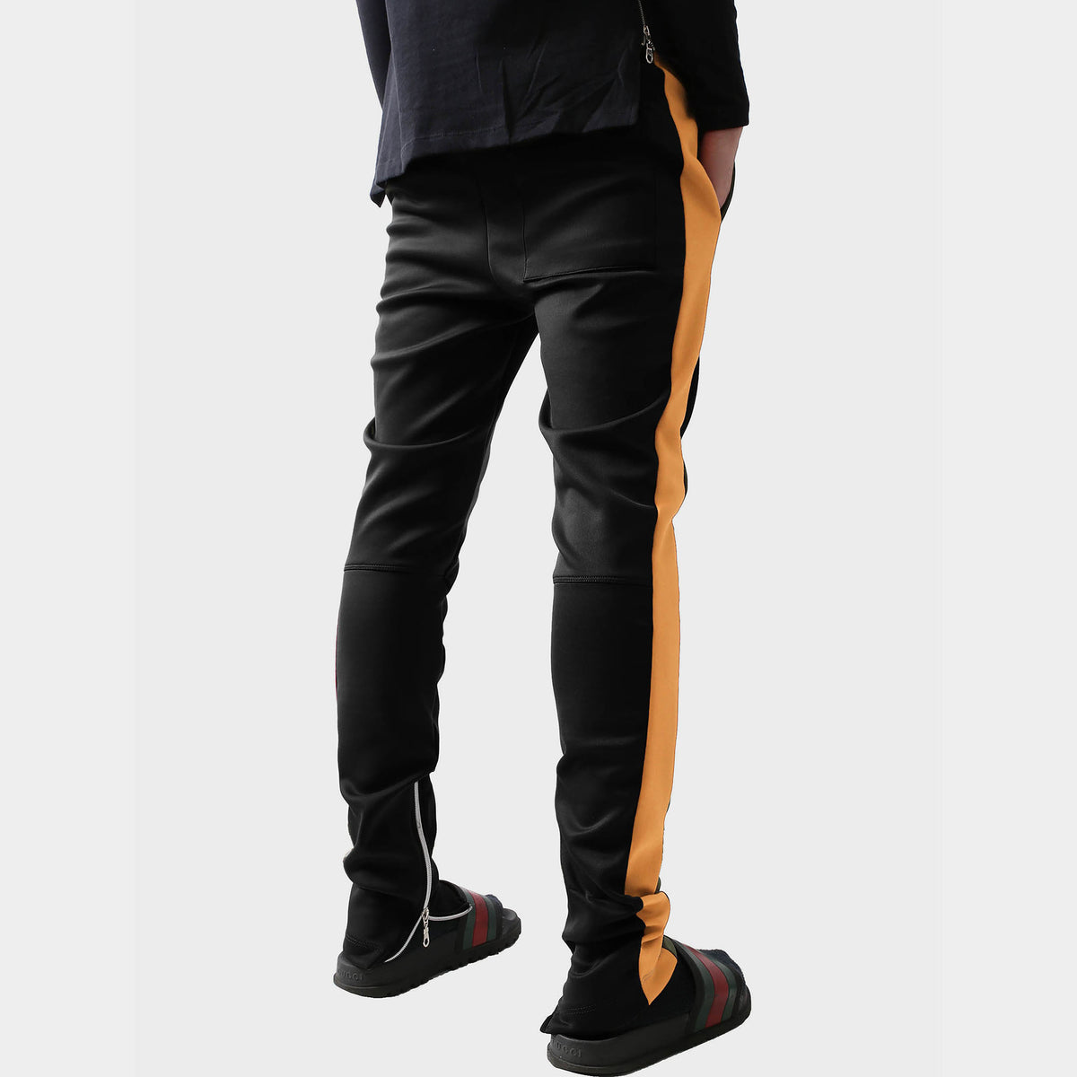 Men’s Two Tone Joggers in jogger_striped joggers_striped sweatpants_velvet joggers mens_sweatpants_side stripe joggers mens_champion sweatpants_champion joggers_mens joggers_Black/