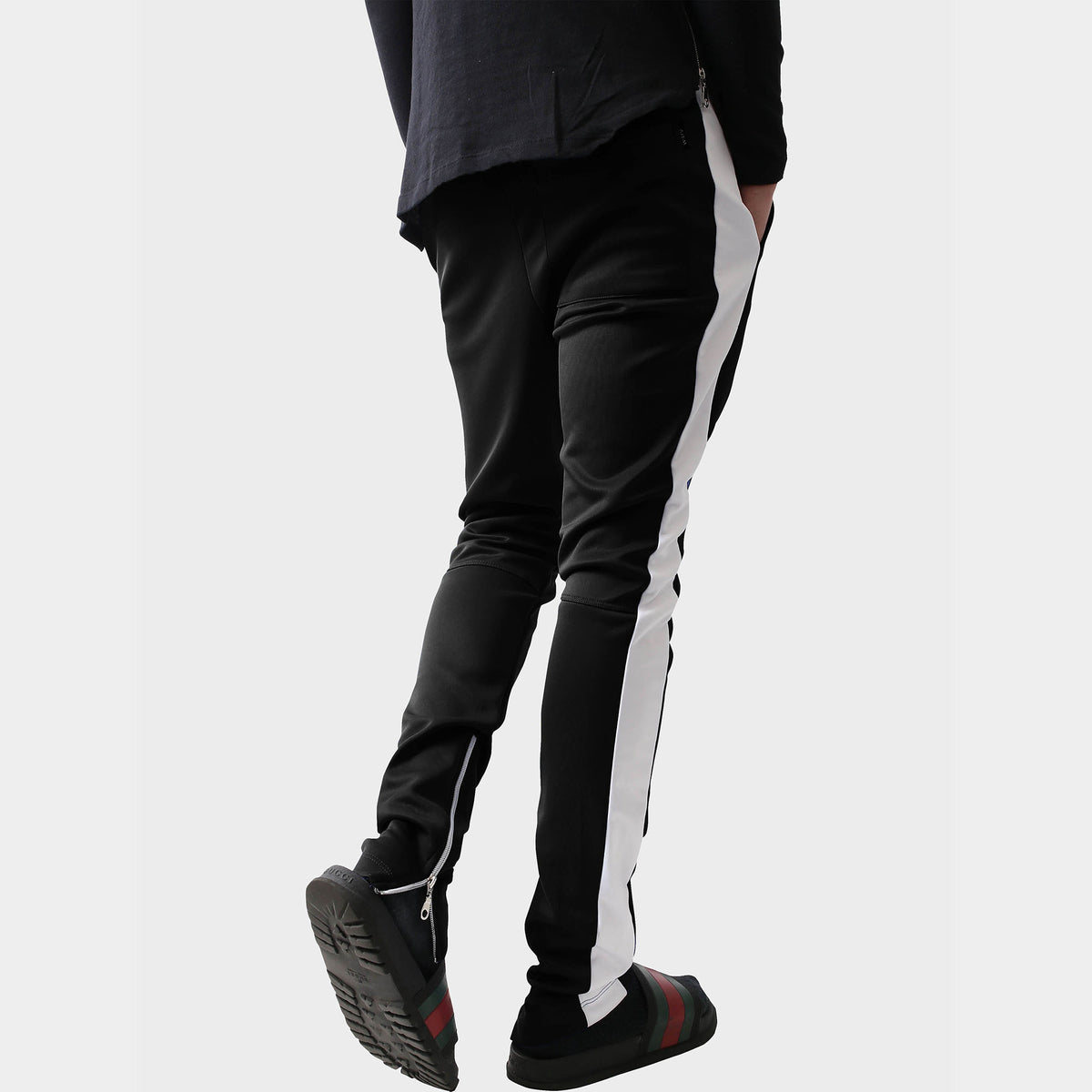 Men’s Two Tone Joggers in jogger_striped joggers_striped sweatpants_velvet joggers mens_sweatpants_side stripe joggers mens_champion sweatpants_champion joggers_mens joggers_Black/