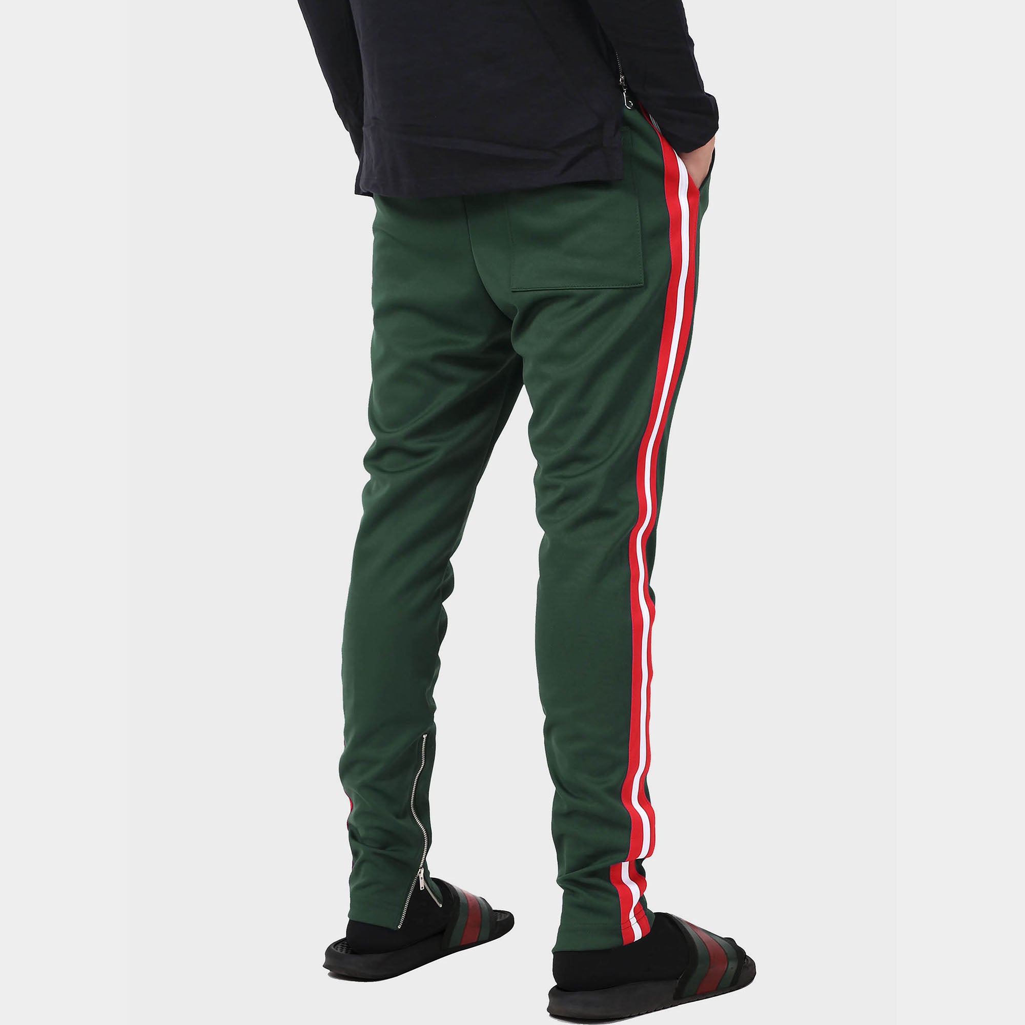 jogger_striped joggers_striped sweatpants_velvet joggers mens_sweatpants_side stripe joggers mens_champion sweatpants_champion joggers_mens joggers_Hunter Green/Red/White