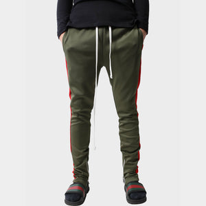 jogger_striped joggers_striped sweatpants_velvet joggers mens_sweatpants_side stripe joggers mens_champion sweatpants_champion joggers_mens joggers_Olive/Red