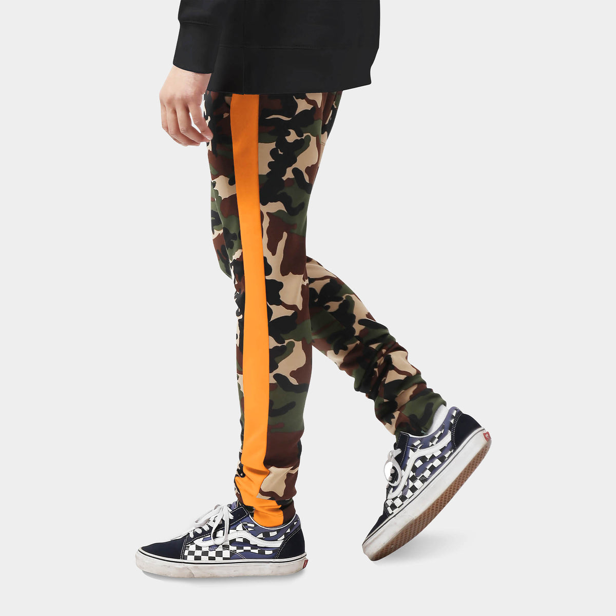 Men’s Camo Track Pants in camo track pants_camouflage track pants_camo track pants mens_army print track pant_mens camo track pants_track pants camo_Green Camo/Orange - Hat and Bey