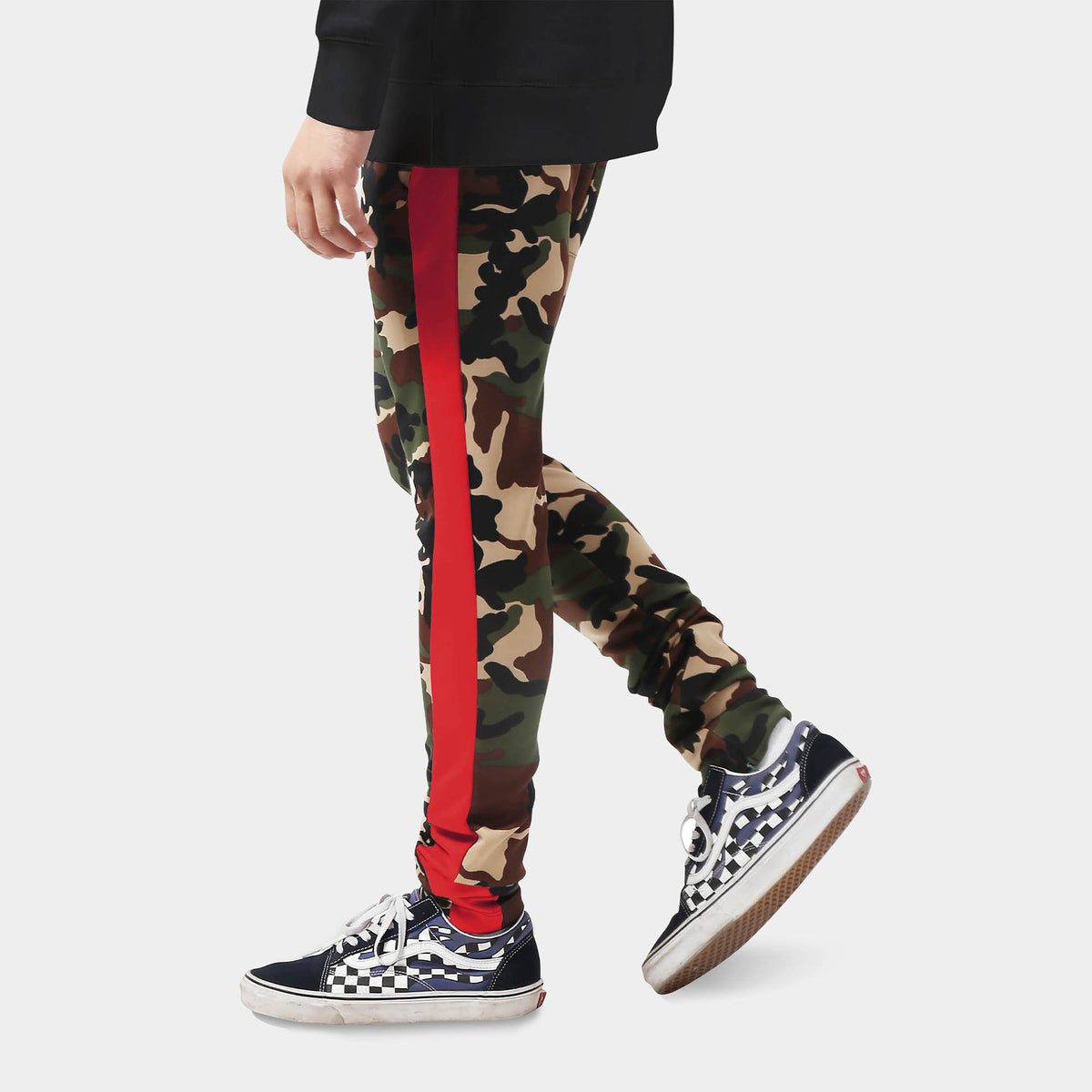 Men’s Camo Track Pants in camo track pants_camouflage track pants_camo track pants mens_army print track pant_mens camo track pants_track pants camo_Green Camo/Red - Hat and Beyond