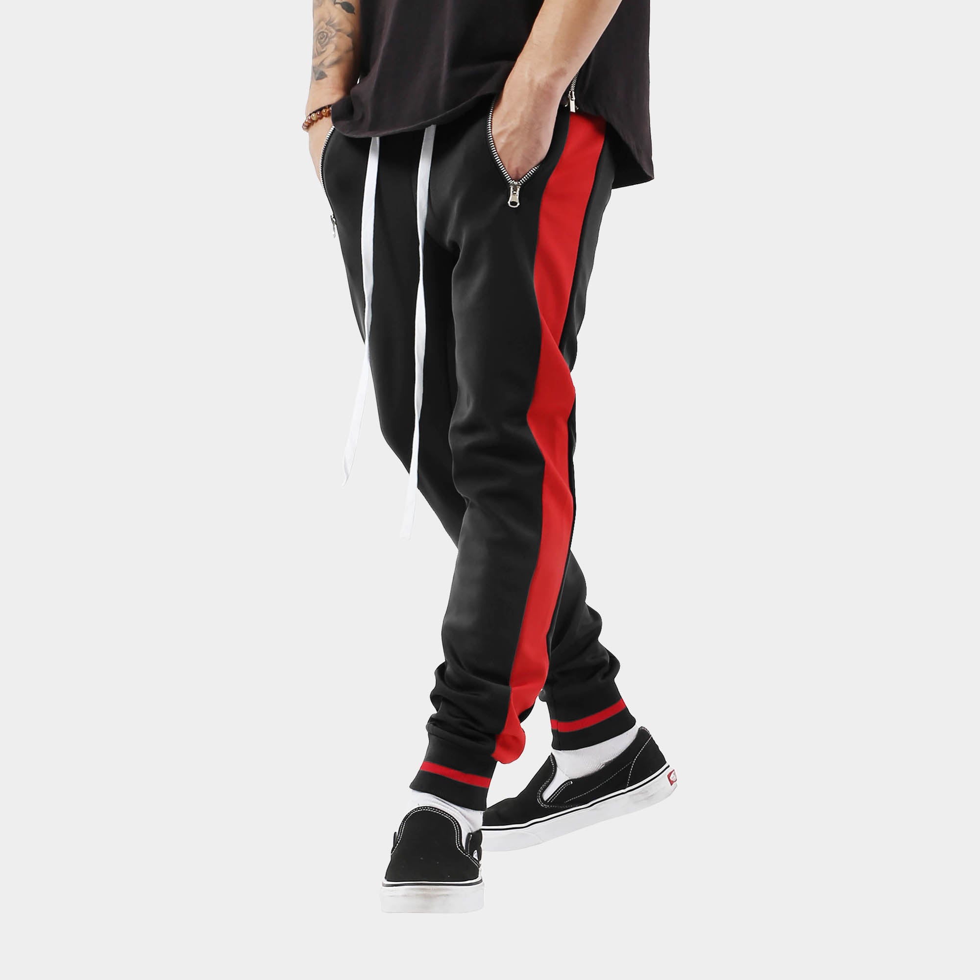 skinny jogger_mens skinny joggers_skinny sweatpants_boys skinny joggers_super skinny joggers_skinny tracksuit_thin sweatpants_mens skinny sweatpants_Black/Red