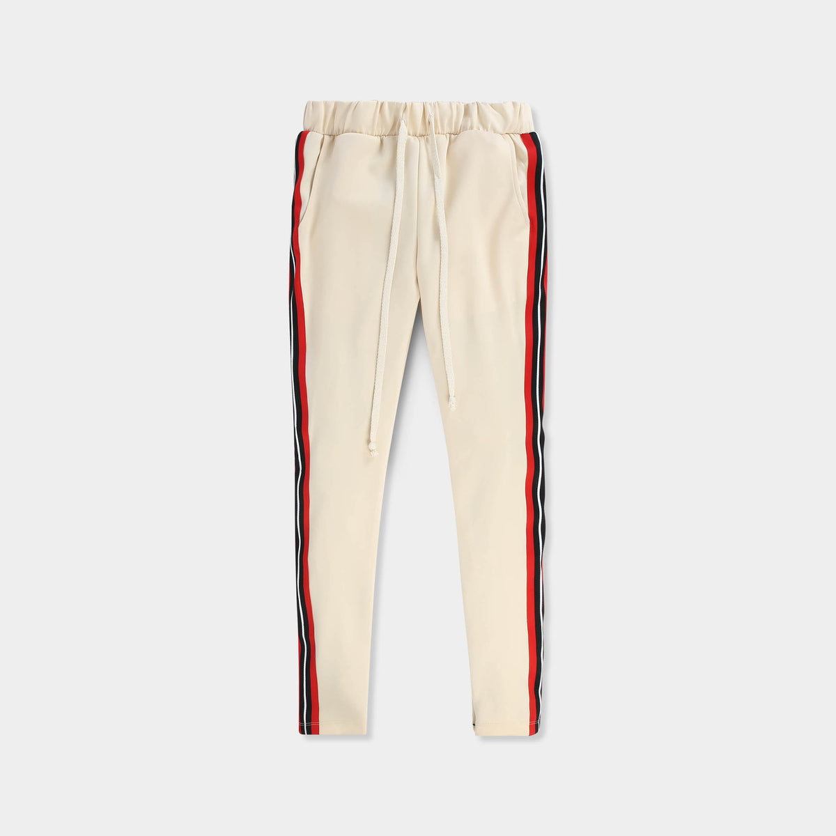 Men’s Taped Joggers in leather jogger_plain jogger_boys joggers_joggers mens_sport jogger_best sweatpants_track pants men_champion sweatpants_champion joggers_Beige - Hat and Beyon