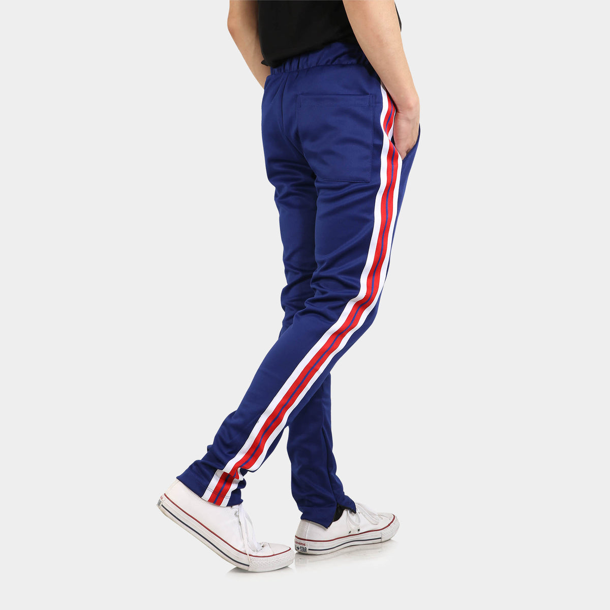 Men’s Taped Joggers in leather jogger_plain jogger_boys joggers_joggers mens_sport jogger_best sweatpants_track pants men_champion sweatpants_champion joggers_Blue - Hat and Beyond