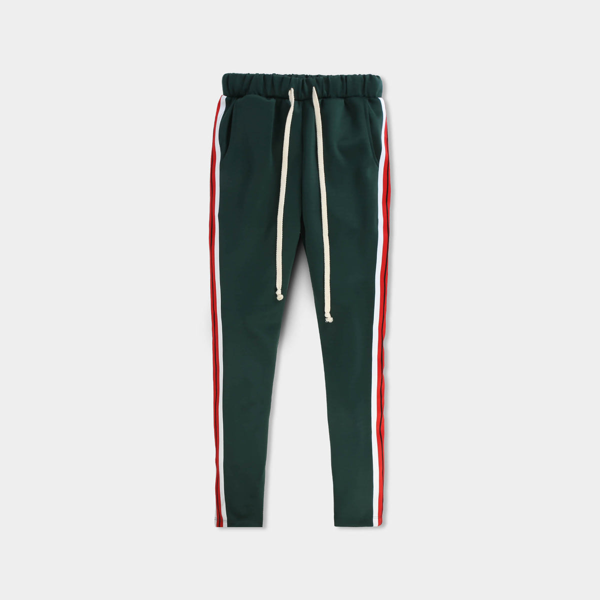 Men’s Taped Joggers in leather jogger_plain jogger_boys joggers_joggers mens_sport jogger_best sweatpants_track pants men_champion sweatpants_champion joggers_Green - Hat and Beyon