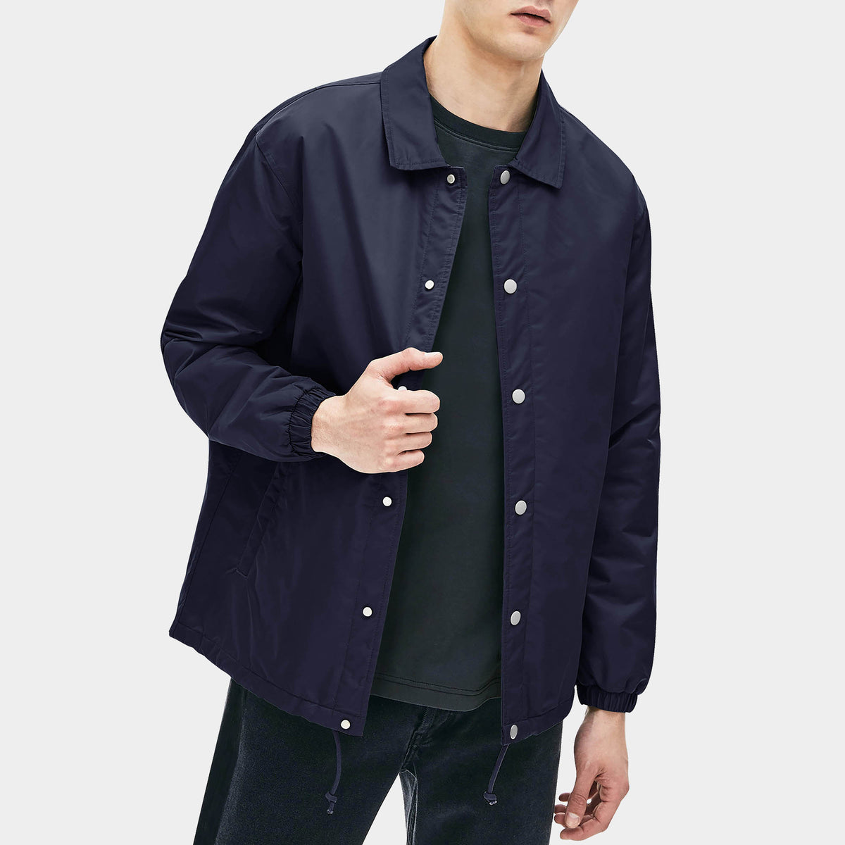 Men’s Coach Jacket in waterproof jacket_waterproofs_mens waterproof jacket_best rain jacket_lightweight waterproof jacket_water resistant jacket_Navy - Hat and Beyond outerwear
