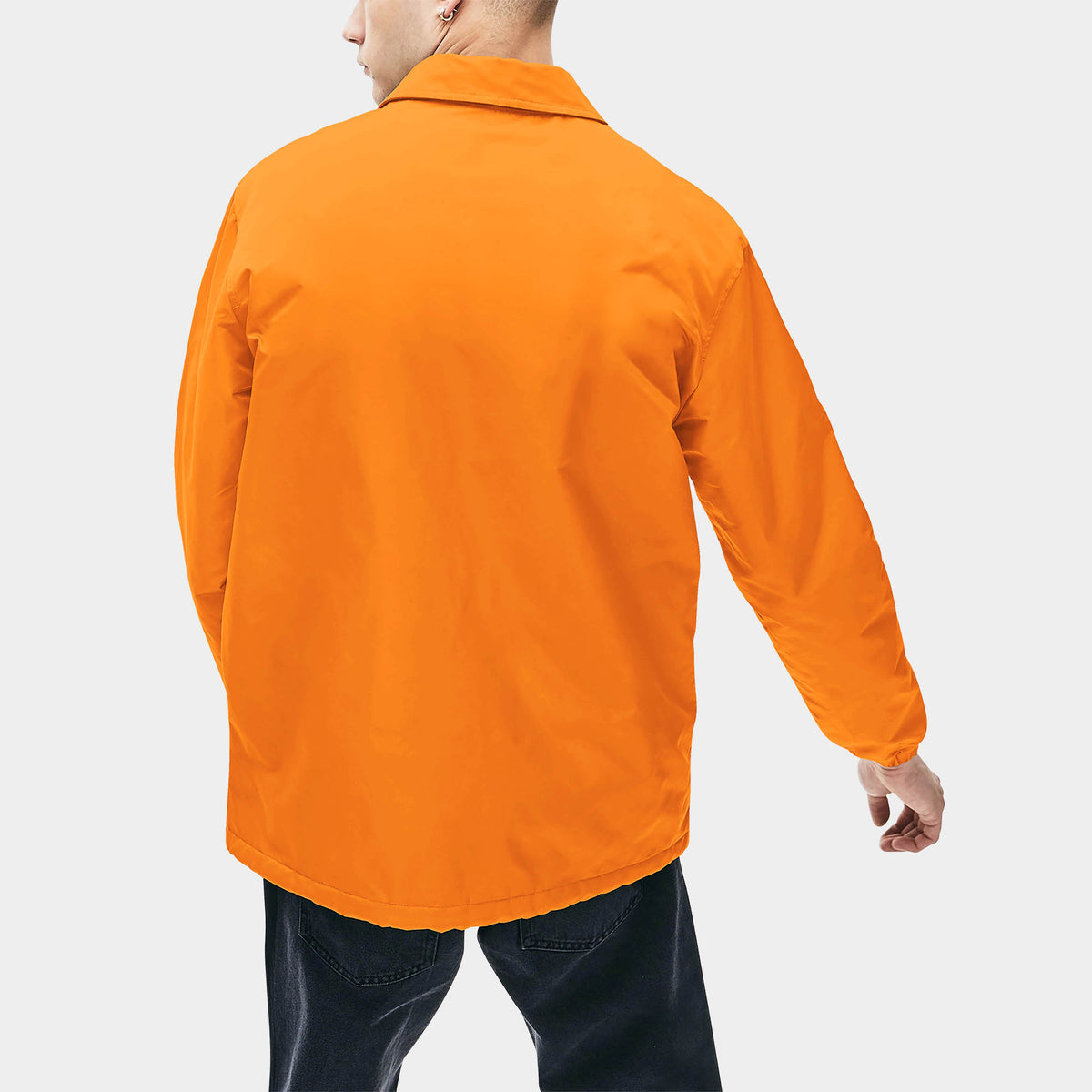 Men’s Coach Jacket in waterproof jacket_waterproofs_mens waterproof jacket_best rain jacket_lightweight waterproof jacket_water resistant jacket_Orange - Hat and Beyond outerwear