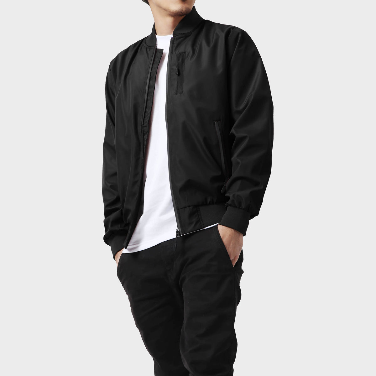 Men’s Waterproof Bomber Jacket in bomber jacket_mens bomber jacket_aviators jacket_aviator jacket mens_oversized bomber jacket_best bomber jackets_Black - Hat and Beyond outerwear