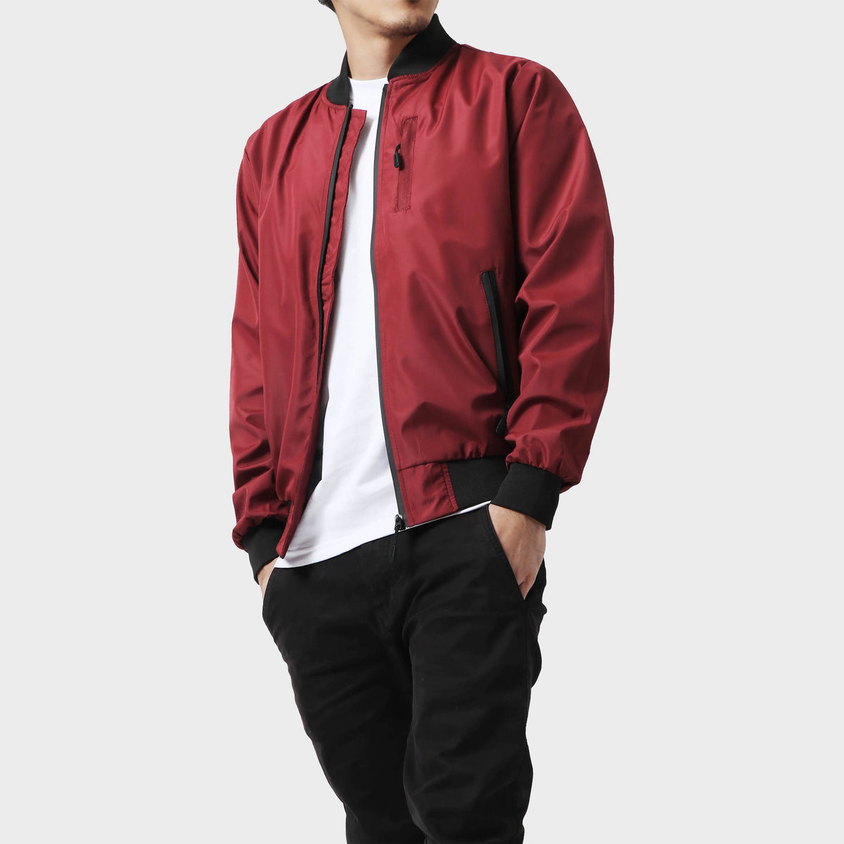Men’s Waterproof Bomber Jacket in bomber jacket_mens bomber jacket_aviators jacket_aviator jacket mens_oversized bomber jacket_best bomber jackets_Burgundy - Hat and Beyond outerwe