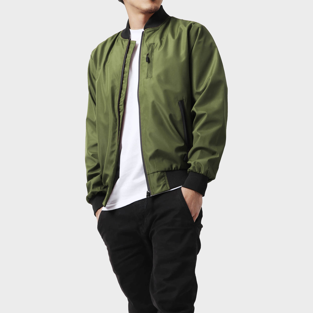 Men’s Waterproof Bomber Jacket in bomber jacket_mens bomber jacket_aviators jacket_aviator jacket mens_oversized bomber jacket_best bomber jackets_Olive - Hat and Beyond outerwear