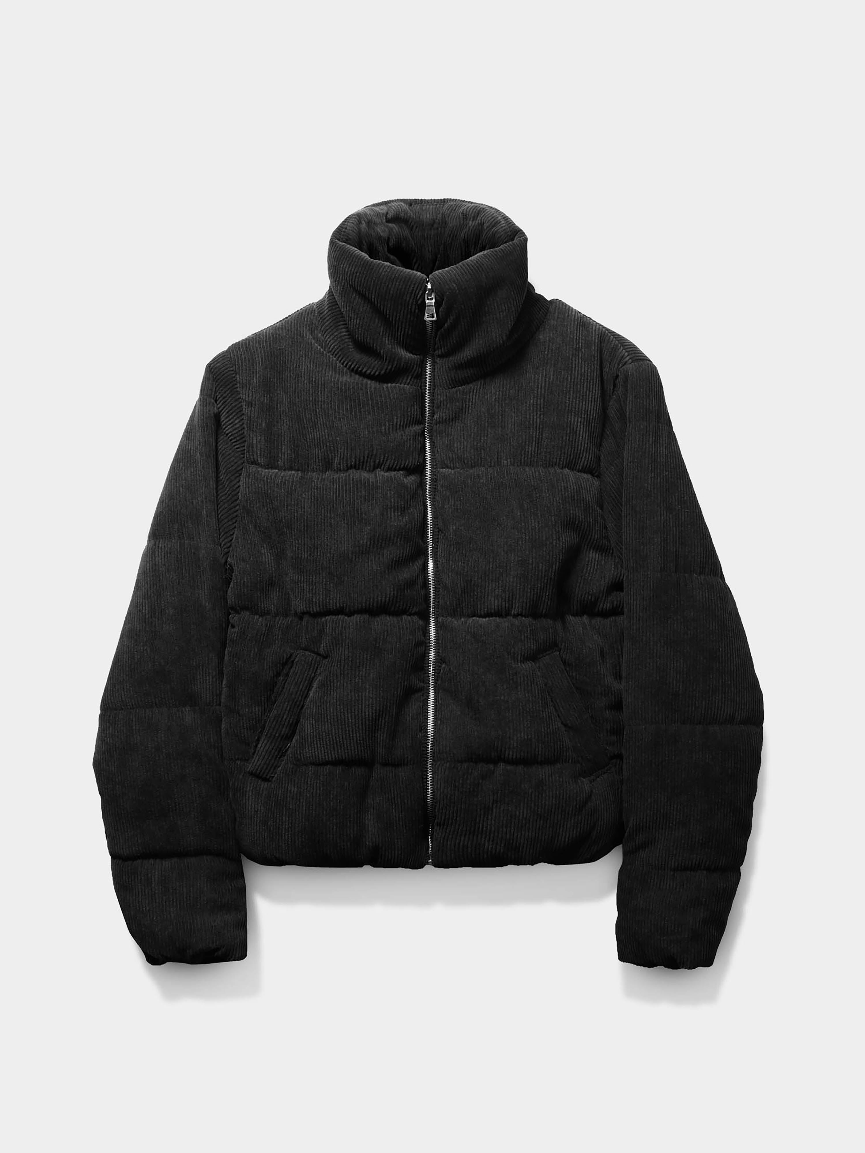 Black corduroy puffer outlet jacket