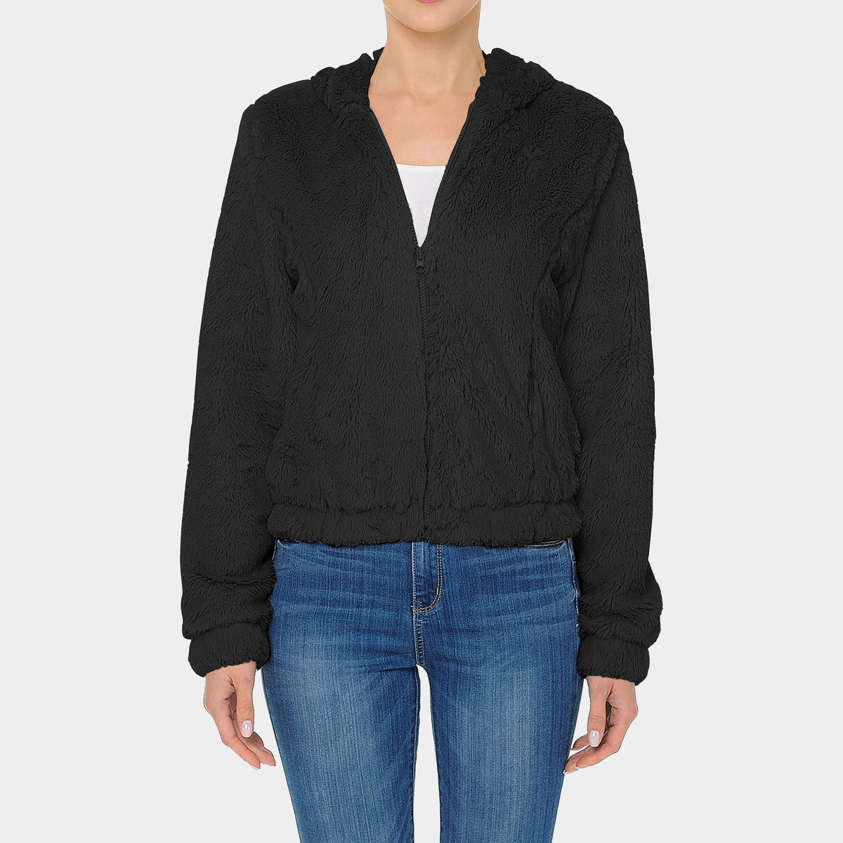 Women’s Fur Zip-Up Hoodie in Fur hoodie_faux fur hoodie_fur lined hoodie_champion fur hoodie_fur sweatshirt_faux fur hoodie womens_faux fur zip hoodie_faux hoodie_fur zip up hoodie
