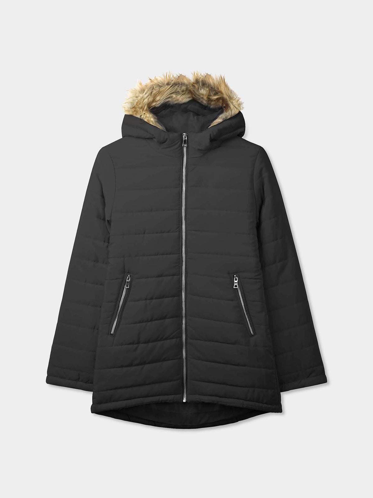 Women's Hooded Puffer Jacket Black – Wholesale Blank Hooded Puffer | Hat and Beyond