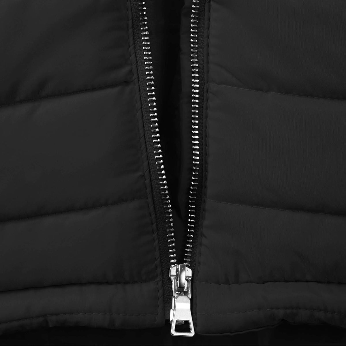 Women’s Hooded Puffer Jacket in puffer coat_bubble jacket_bubble coat_womens puffer coat_down coat_long puffer coat_puffer coat with fur hood_womens puffer coat with fur hood_Black
