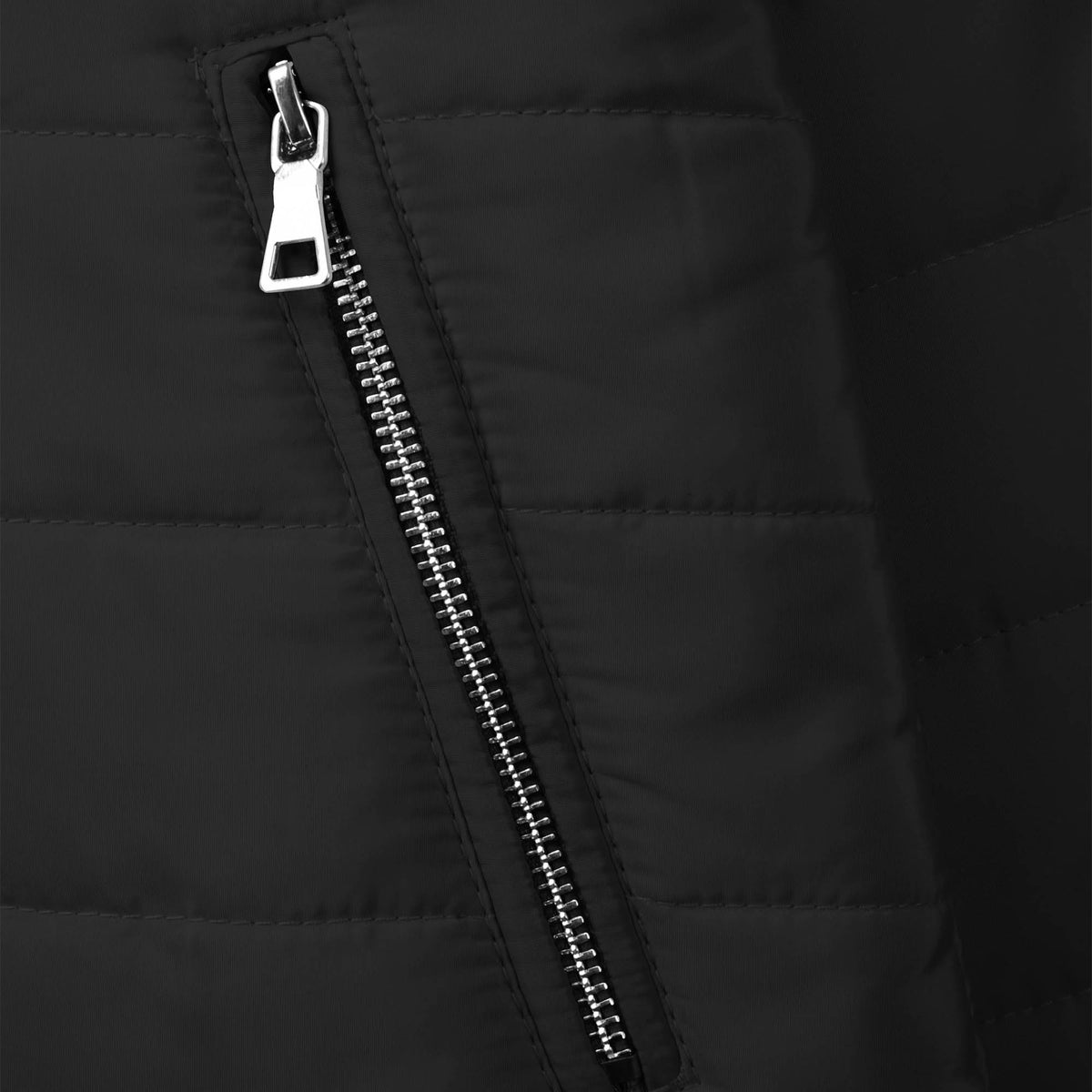 Women’s Hooded Puffer Jacket in puffer coat_bubble jacket_bubble coat_womens puffer coat_down coat_long puffer coat_puffer coat with fur hood_womens puffer coat with fur hood_Black