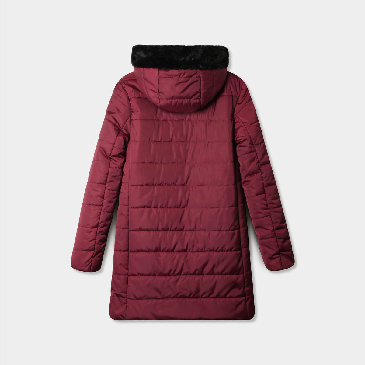 Women’s Puffer Coat in puffer coat_bubble jacket_bubble coat_womens puffer coat_down coat_long puffer coat_long down coat_down coat women_h&m puffer jacket_Burgundy - Hat and Beyon