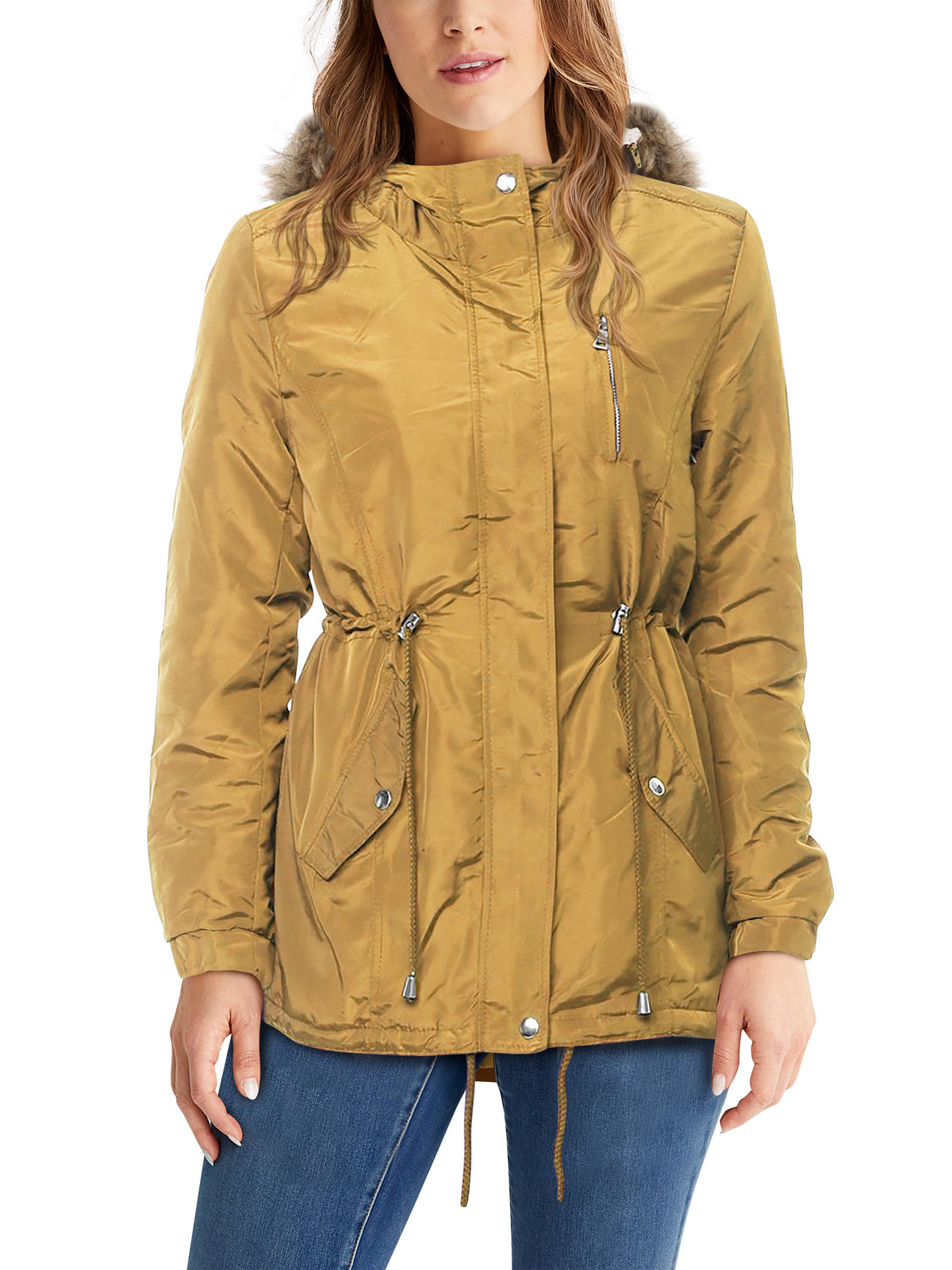 Women’s Sherpa-Lined Hooded Anorak Jacket in womens_sherpa_lined_anorak_jacket_lightweight_cargo_military_parka_ski_coat_parka_jacket_hood_faux_fur_hooded_nuage_quilted_puffer_coat
