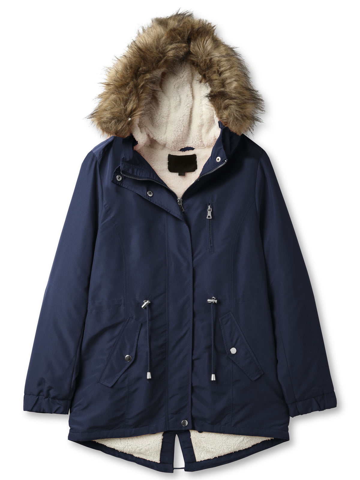 Women’s Sherpa-Lined Hooded Anorak Jacket in womens_sherpa_lined_anorak_jacket_lightweight_cargo_military_parka_ski_coat_parka_jacket_hood_faux_fur_hooded_nuage_quilted_puffer_coat
