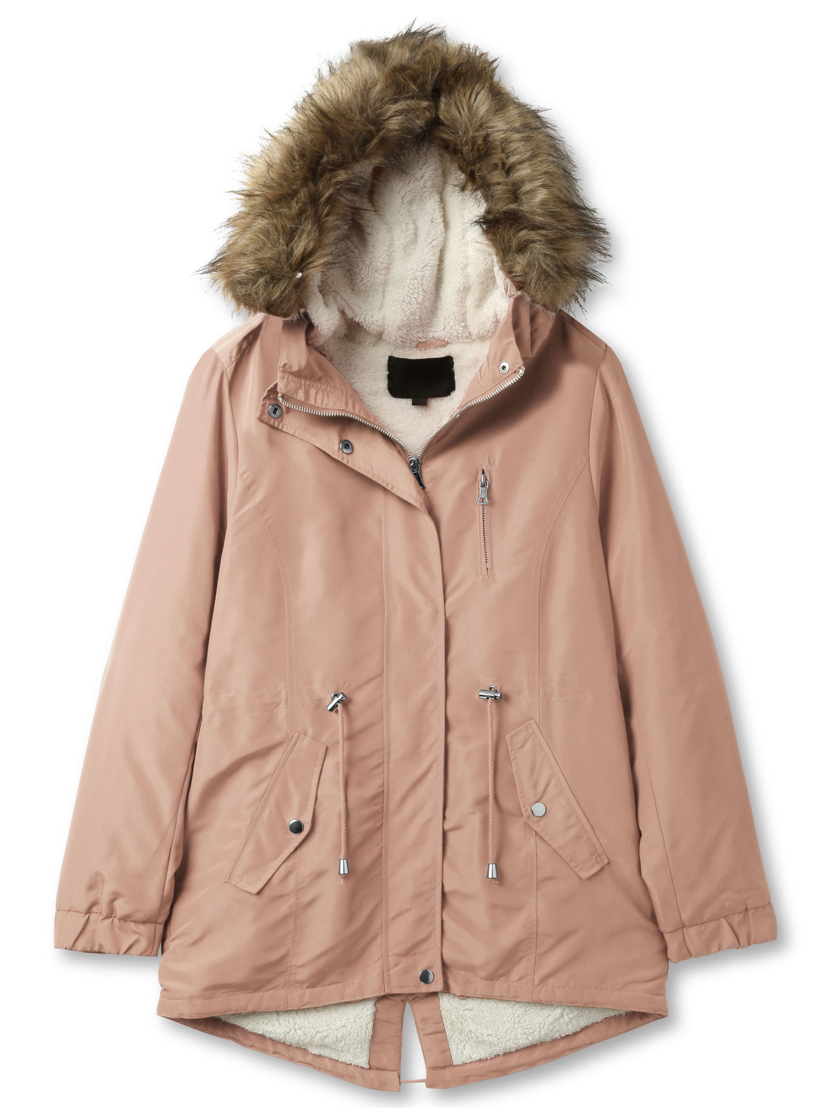 Women’s Sherpa-Lined Hooded Anorak Jacket in womens_sherpa_lined_anorak_jacket_lightweight_cargo_military_parka_ski_coat_parka_jacket_hood_faux_fur_hooded_nuage_quilted_puffer_coat