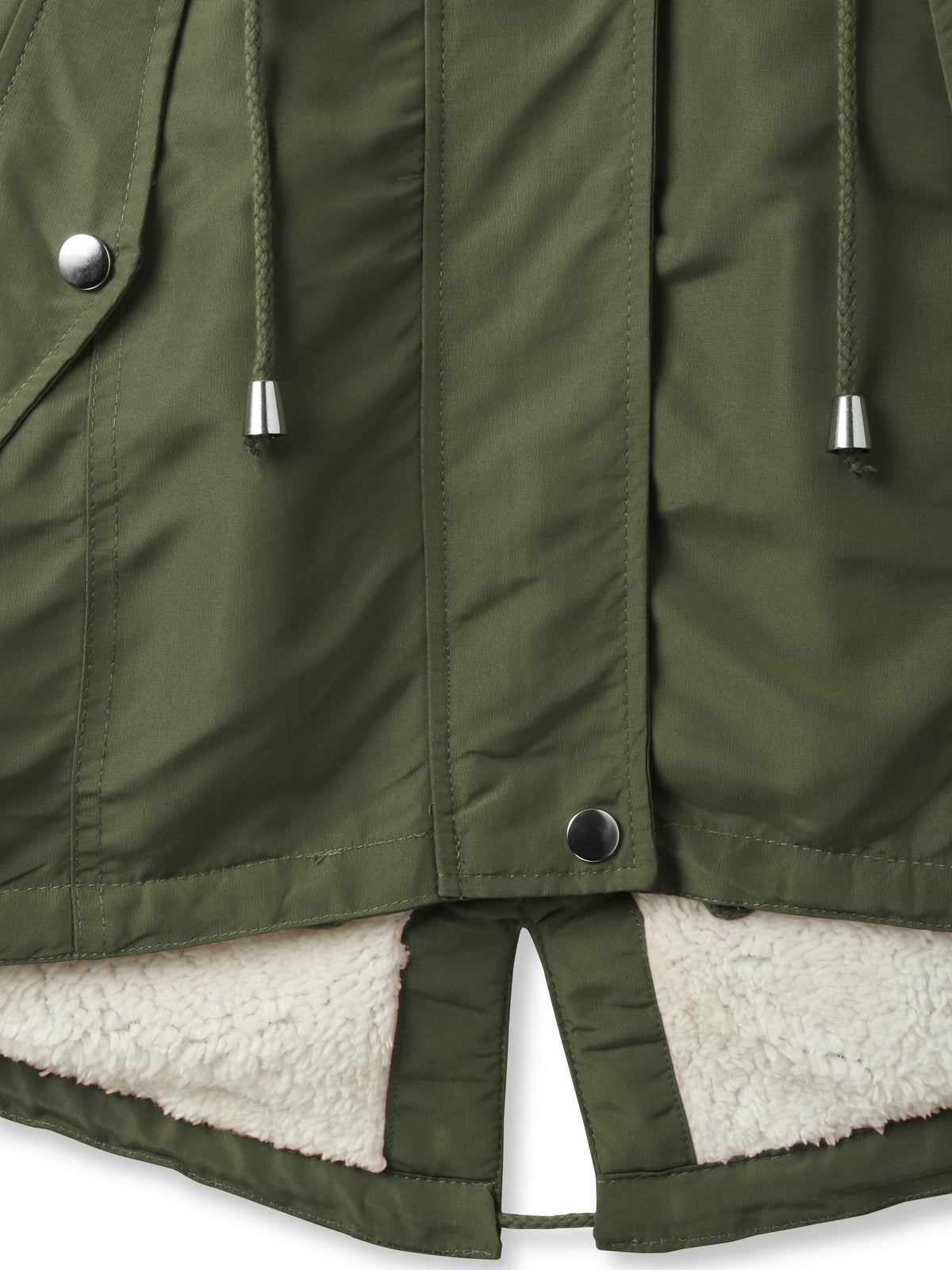 Women’s Sherpa-Lined Hooded Anorak Jacket in womens_sherpa_lined_anorak_jacket_lightweight_cargo_military_parka_ski_coat_parka_jacket_hood_faux_fur_hooded_nuage_quilted_puffer_coat