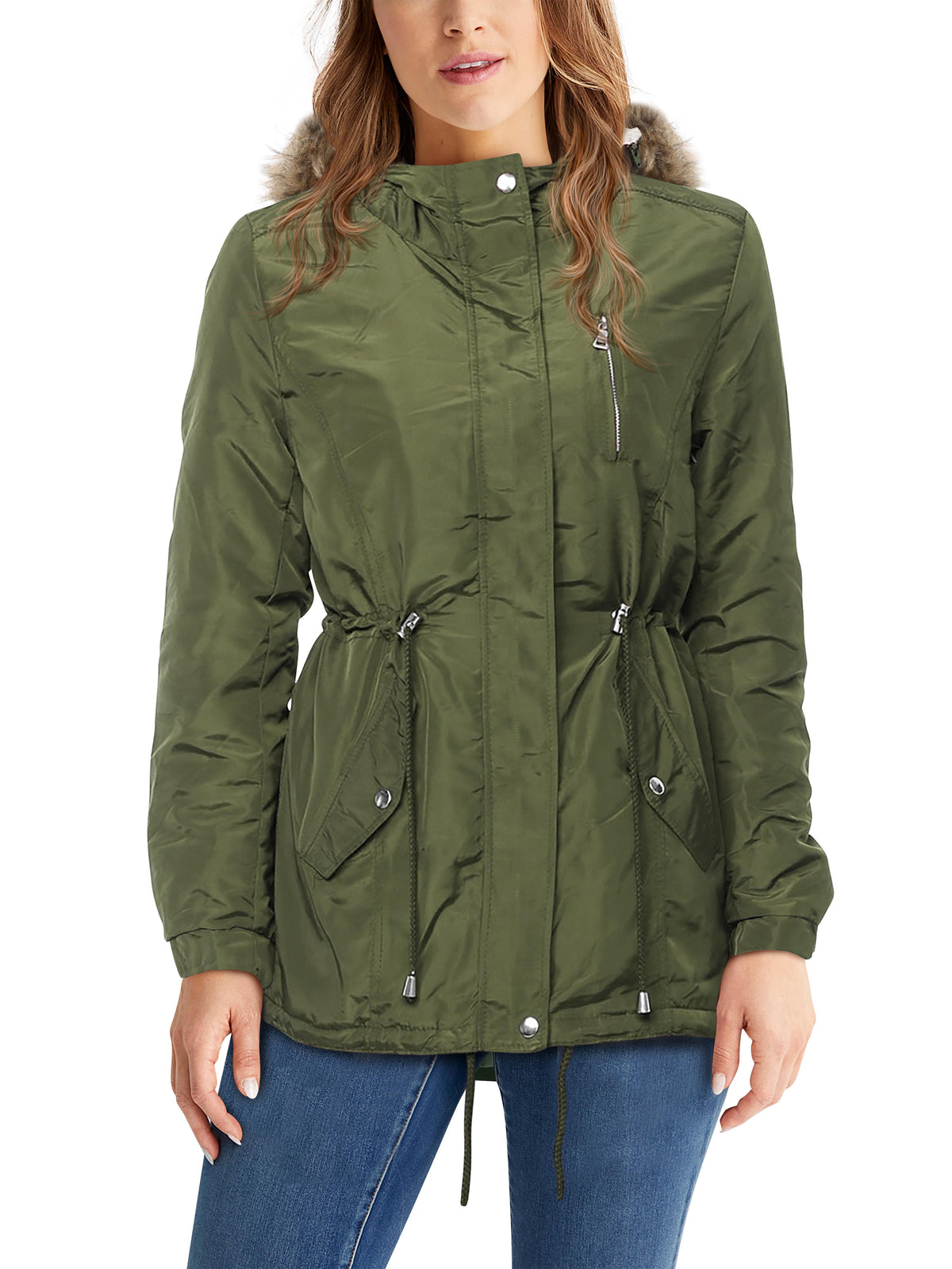 Women’s Sherpa-Lined Hooded Anorak Jacket in womens_sherpa_lined_anorak_jacket_lightweight_cargo_military_parka_ski_coat_parka_jacket_hood_faux_fur_hooded_nuage_quilted_puffer_coat