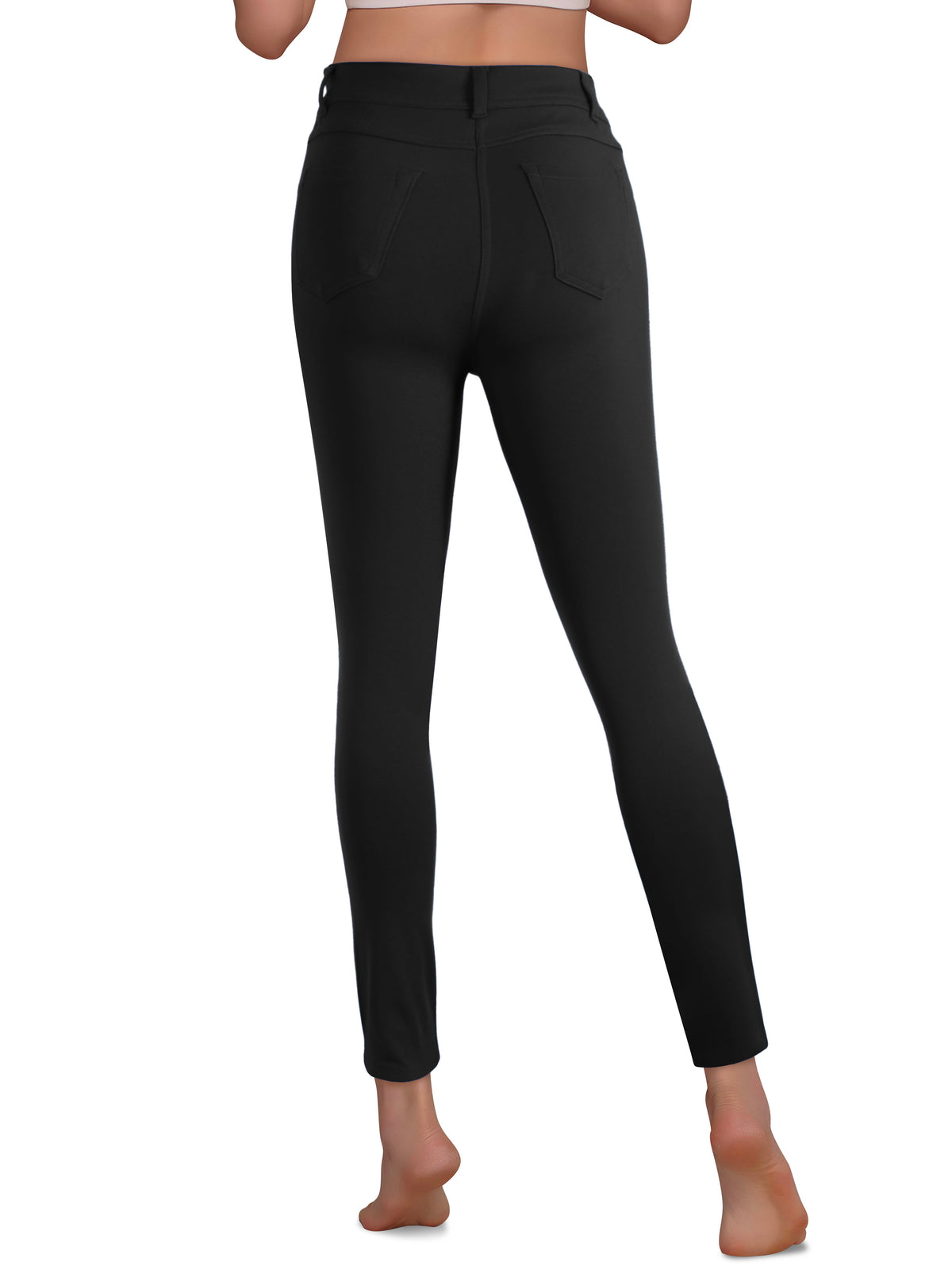 Women’s High Waisted Compression Stretch Jean Leggings Jeggings in Black - Hat and Beyond stretch leggings
