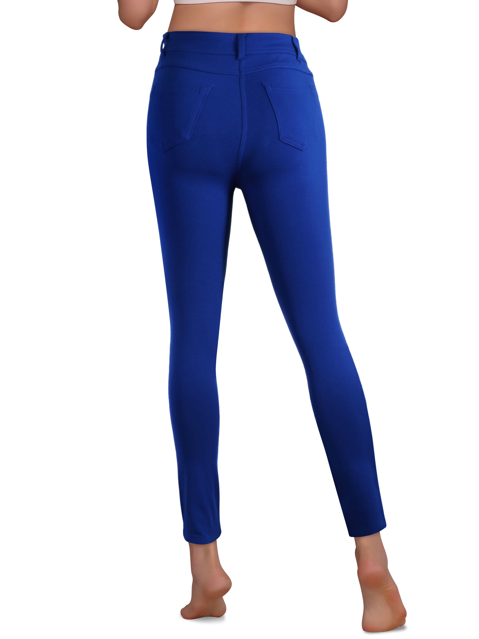 XS-3XL Lace Side High Waist Imitation Blue Jeans Leggings Women's Elastic  Pants 