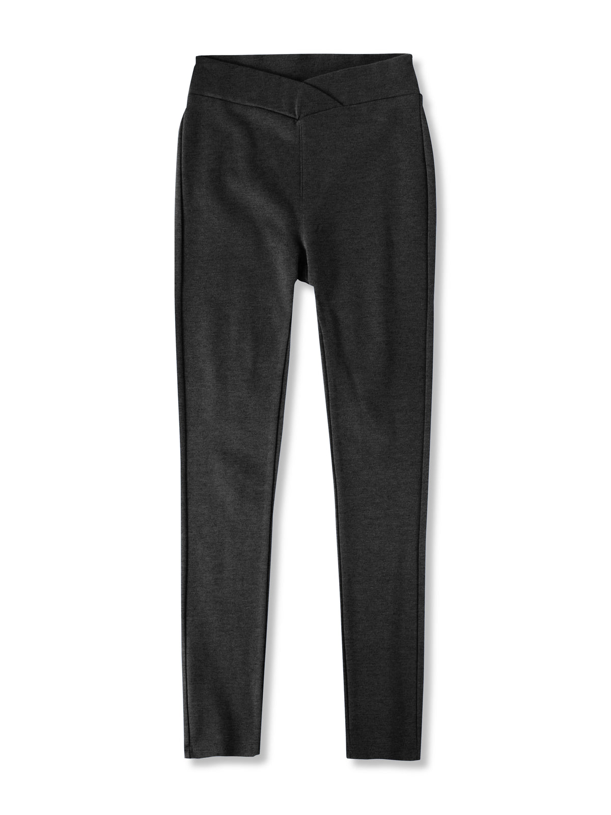 Women’s Crossover Leggings in Gray/Black - Hat and Beyond stretch leggings