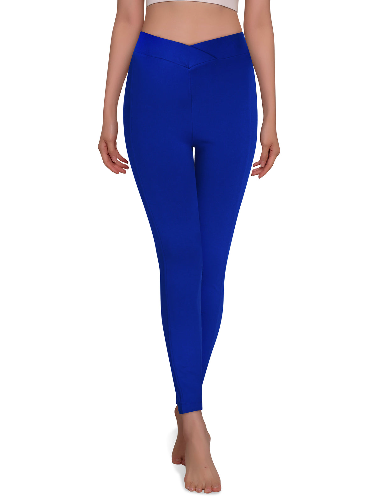 Women’s Crossover Leggings in Royal - Hat and Beyond stretch leggings