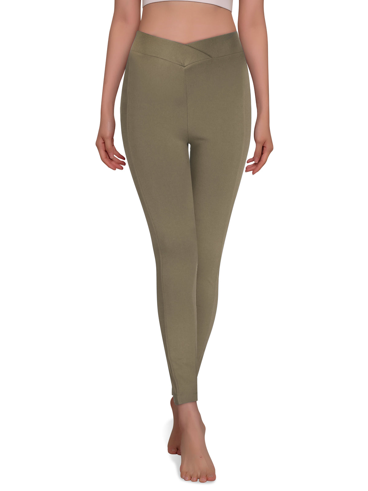 Women’s Crossover Leggings in Stone - Hat and Beyond stretch leggings