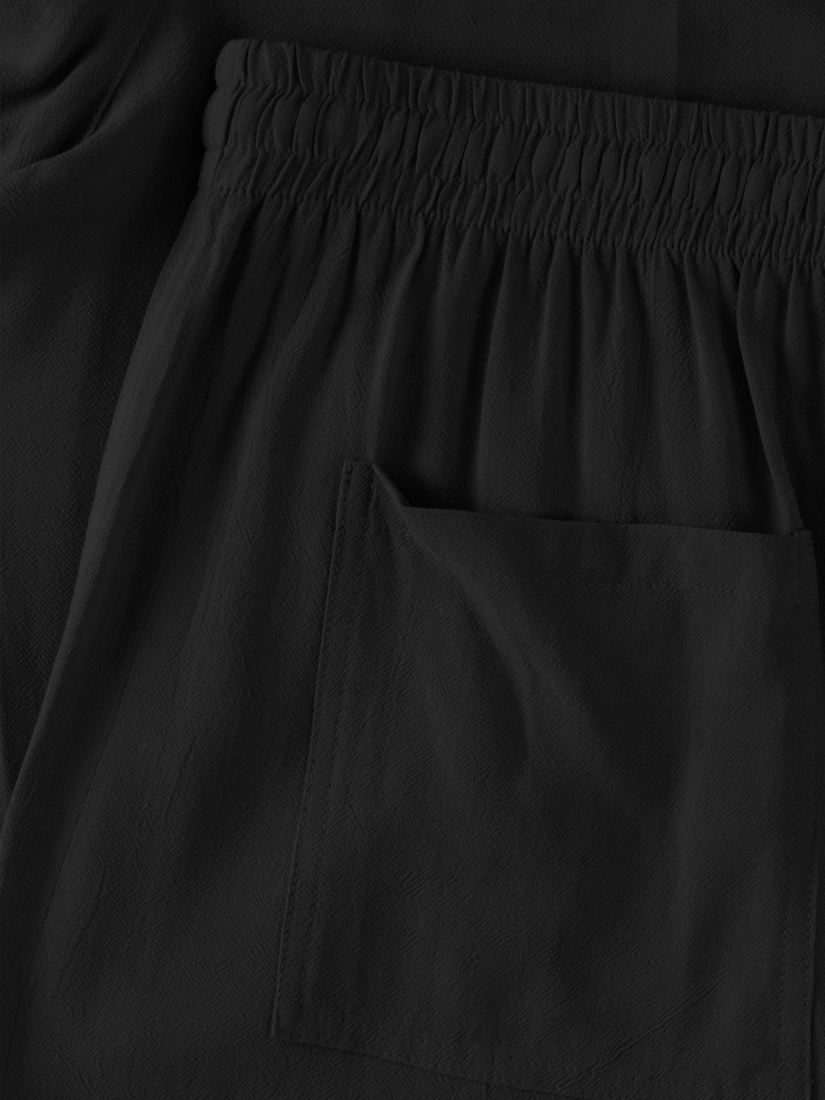 Women’s Linen Blend Beach Cover Up Shorts Vacation Resort Lounge [Slightly Sheer] in Black - Hat and Beyond casual shorts