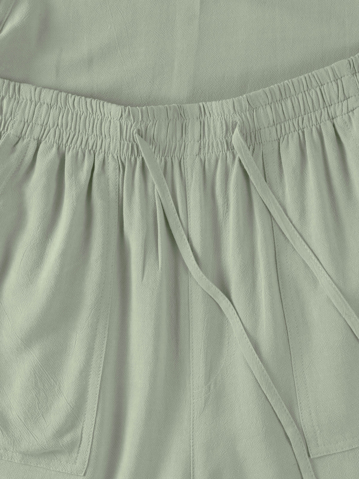 Women’s Linen Blend Beach Cover Up Shorts Vacation Resort Lounge [Slightly Sheer] in Olive - Hat and Beyond casual shorts