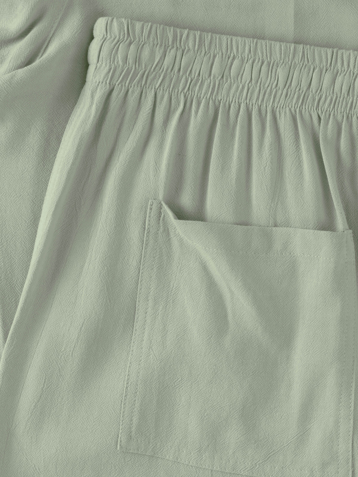 Women’s Linen Blend Beach Cover Up Shorts Vacation Resort Lounge [Slightly Sheer] in Olive - Hat and Beyond casual shorts