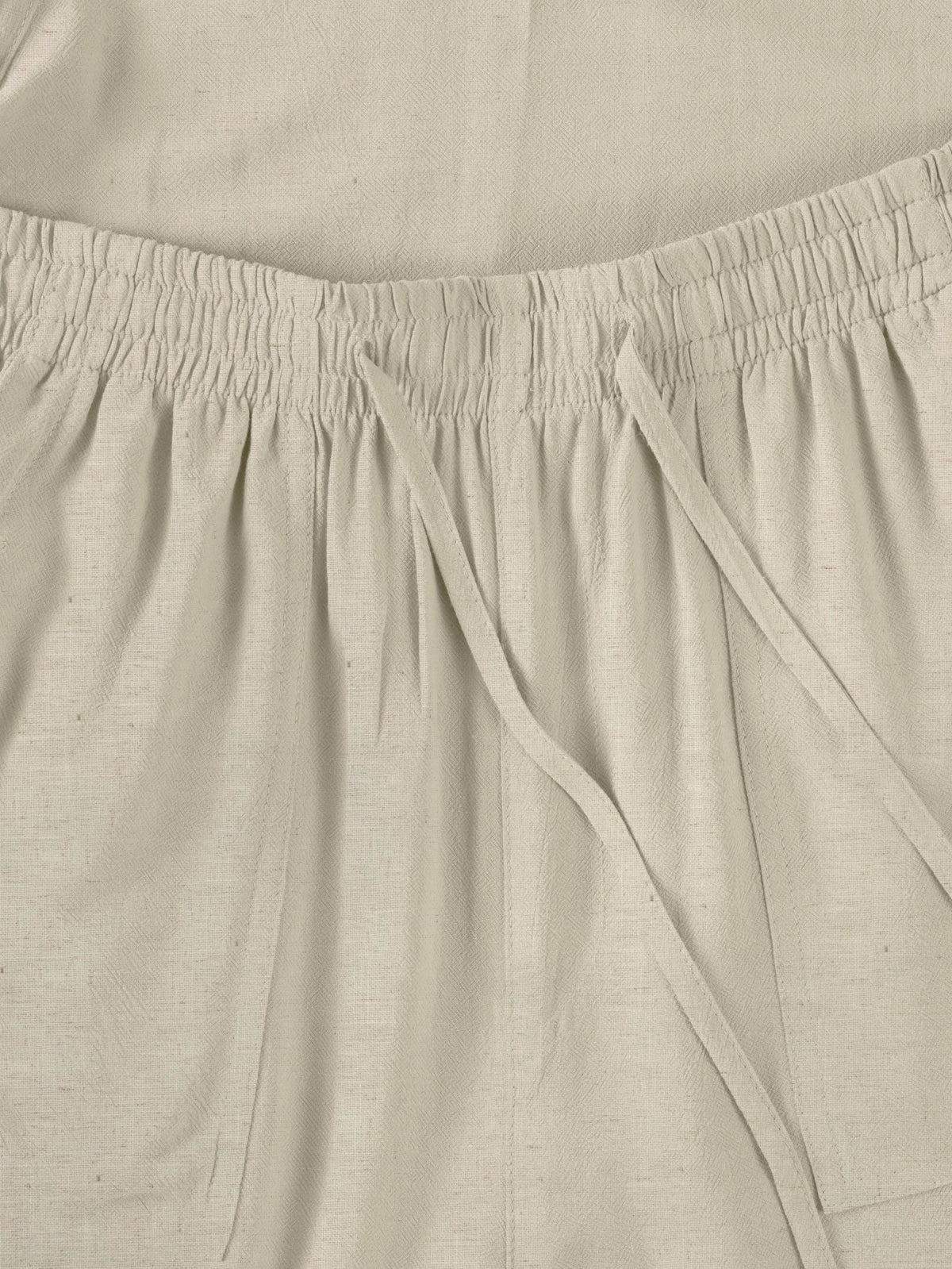 Women’s Linen Blend Beach Cover Up Shorts Vacation Resort Lounge [Slightly Sheer] in Natural Linen - Hat and Beyond casual shorts