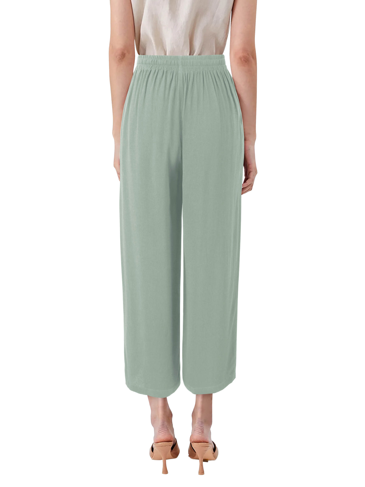 Women’s Capri Beach Cover Linen Pants in Olive - Hat and Beyond linen pants