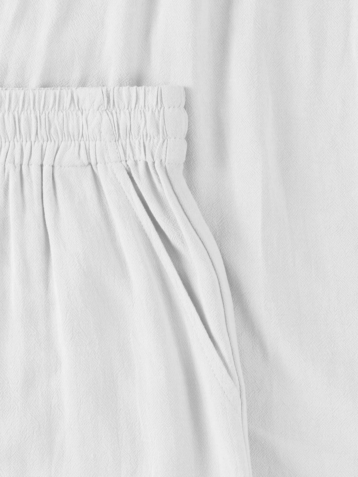 Women’s Capri Beach Cover Linen Pants in White - Hat and Beyond linen pants