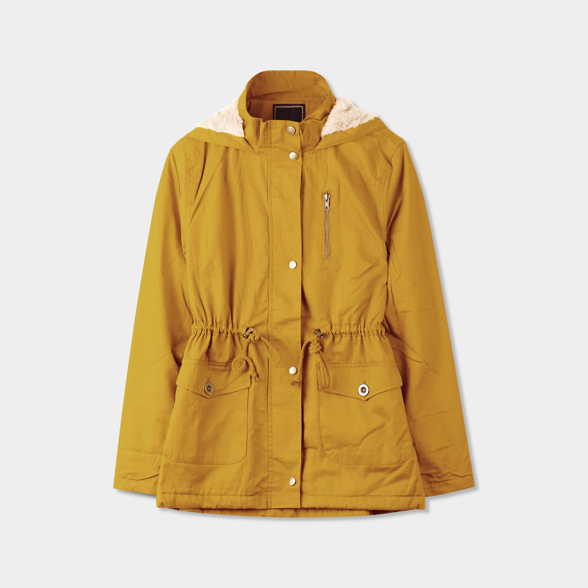 Women’s Fur Lined Coat in fur coat_faux fur coat_faux fur jacket_fur jacket_fluffy jacket_winter coats_overcoat_women’s winter coats_coats for women_Mustard - Hat and Beyond blank 