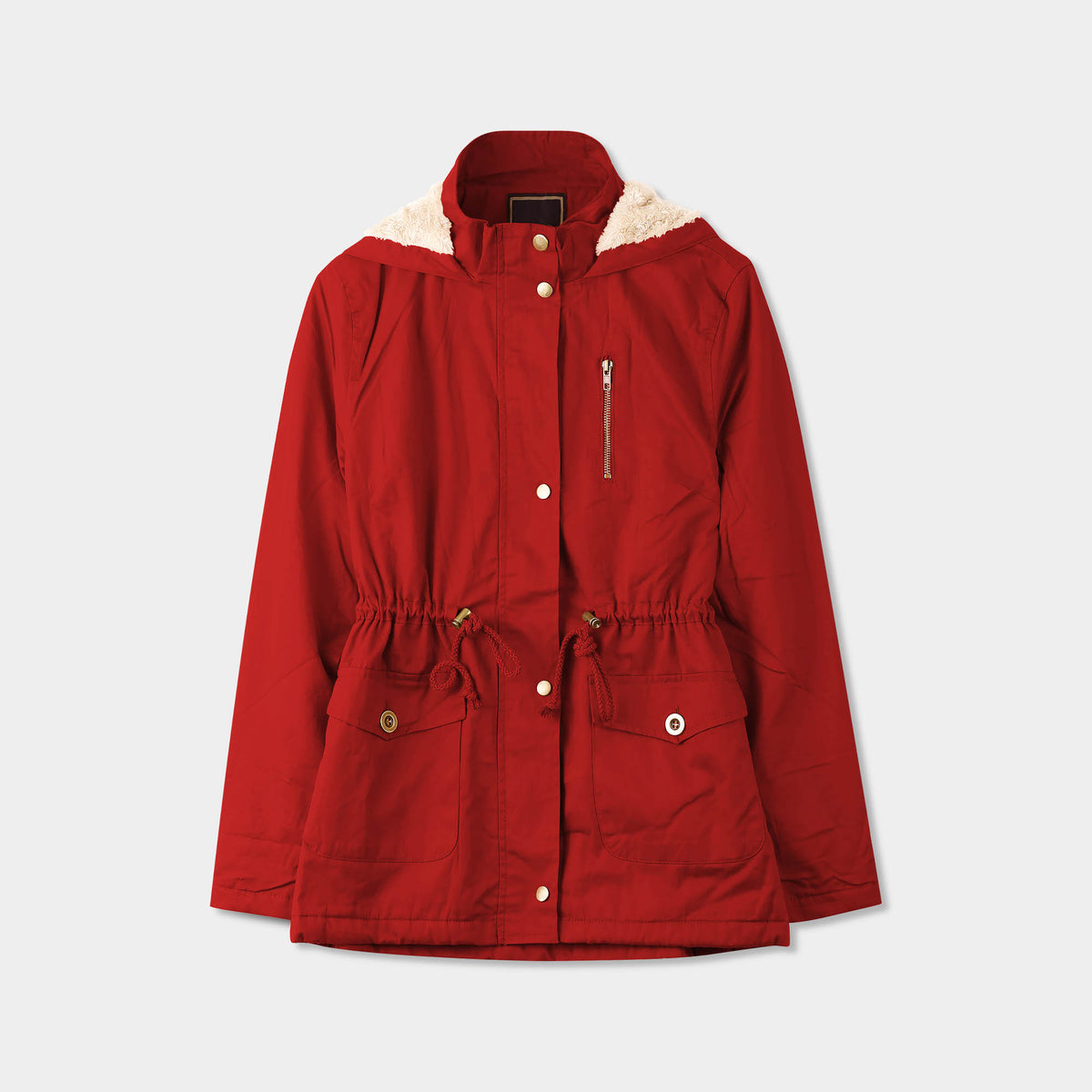Women’s Fur Lined Coat in fur coat_faux fur coat_faux fur jacket_fur jacket_fluffy jacket_winter coats_overcoat_women’s winter coats_coats for women_Red - Hat and Beyond blank appa