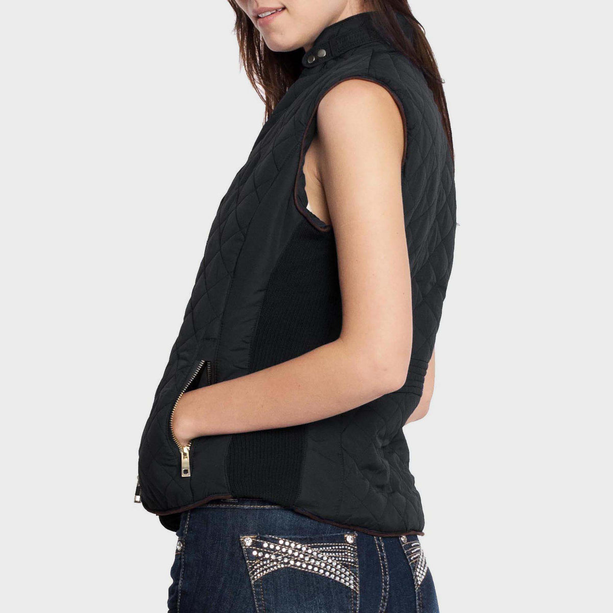 Women’s Vest in women vest_women puffer vest_sweater vest women_sweat vest for women_ladies vests_women's dressy vests_women fashion vest_Black - Hat and Beyond blank apparel